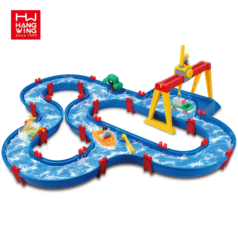HW 2022 Non-toxic Summer water play game 76pcs big track toys Outdoor toys