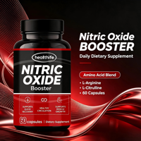 Complément alimentaire en capsules pour booster l'oxyde nitrique, marque privée, nutrition sportive, L-Arginine et L-Citrulline pour adultes