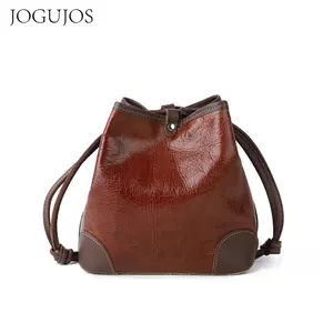 Vintage Designer Luxury Genuine Cowhide Leather Casual Sports Backpacks Sling Shoulder Bag Foldable Women'S Backpack For Women