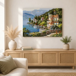 Kit Pittura Fai da Te su Tela 40x50cm, Dipinto Acrilico Fatto a Mano, Scenografia Colorata di Villaggio Costiero, Arte <span class=keywords><strong>per</strong></span> Bambini e <span class=keywords><strong>Adulti</strong></span> - Product Image 4