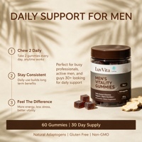 Gummies Vitalité Homme LuvVita avec Maca & Ashwagandha – Soutien Naturel Énergie & Endurance, Soulagement du Stress, Complément Herbal