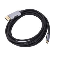 Câble adaptateur USB Type-C vers DP 1.4 avec gaine en PVC 8K 60Hz, 1,8 mètre, pour extension de la duplication d'écran entre ordinateur et moniteur