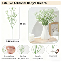 Tige de Gypsophile Artificielle Blanche, Petite Branche de Fleur Artificielle pour Bouquet de Mariage et Remplissage de Vase, Vente en Gros