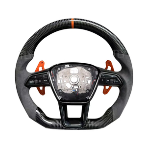 พวงมาลัยหุ้มหนังคาร์บอนไฟเบอร์สำหรับรถ <span class=keywords><strong>Audi</strong></span> C7 A5 B8 A7 A4 RS5 B9 RS6 RS7 <span class=keywords><strong>TT</strong></span> <span class=keywords><strong>MK2</strong></span> S5 RS3 8P S3 B9 - Product Image 5