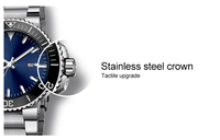 Montres de sport de luxe en acier inoxydable, montres automatiques de plongée pour hommes, montres de plongée 30 atm, logo personnalisé, montre de plongée