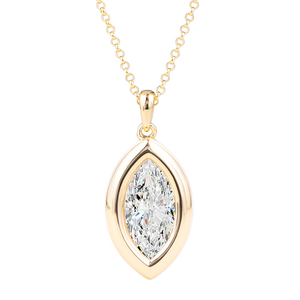 Collier pendentif en moissanite marquise VVS 3 carats, argent sterling 925 plaqué or 14 carats, bijoux fins pour femmes, luxe - Product Image 1