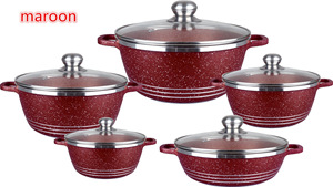 Lot de 10 Casseroles Peu Profondes Antiadhésives en <span class=keywords><strong>Aluminium</strong></span> de 20, 24, 28 et 32 cm, avec Couvercles en Verre et Fond CD - Product Image 5