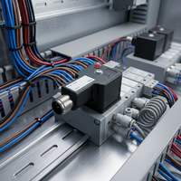 Connecteur mâle M12 EB-G1N02VL1C-12MD, fiche circulaire à 3 broches avec varistance LED pour l'automatisation