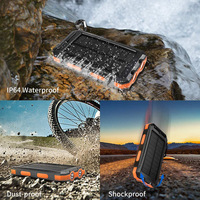 Mise à Niveau 2026 Batterie Externe Solaire, 20000mAh Chargeur Portable Rapide Double Port USB Lampe de Poche LED Intégrée
