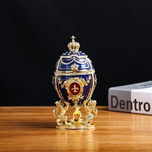 Caja de baratija de huevo de León de corona de tamaño pequeño, regalos de invitación de boda, caja de regalo creativa de huevo de <span class=keywords><strong>Faberg</strong></span>é de Pascua - Product Image 5