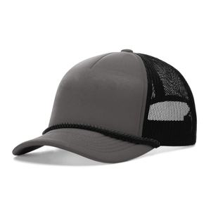 Casquettes de camionneur en toile vierge à 5 panneaux personnalisées, casquettes en maille unie - Product Image 2