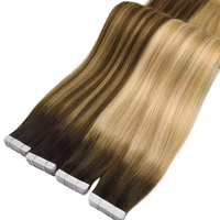 Extensions de cheveux humains invisibles et sans couture de qualité salon supérieure, prêtes à être expédiées, fabriquées à partir de cheveux vierges bruts, double épaisseur.