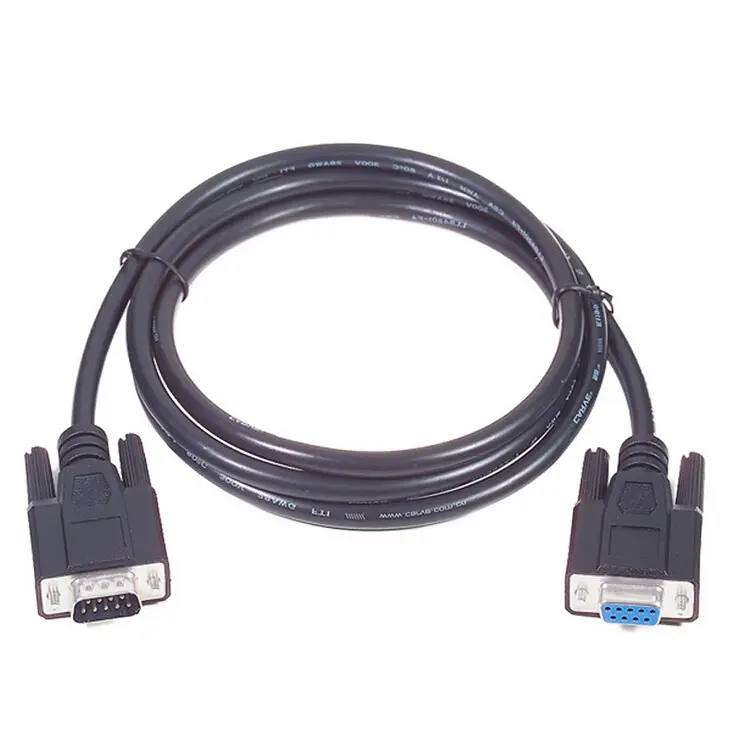D-SUB-Cable adaptador de serie DB9, macho a hembra, VGA, PC, RS232, DB, 9 pulgadas, DB, USB, 9 pines, macho + hembra, negro personalizado, Rohs JS