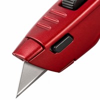 Couteau utilitaire premium WORKPRO, rétractable, tout métal, robuste, coupe-boîte, lame à changement rapide, couteau à lame, 2 lames supplémentaires, 6.3
