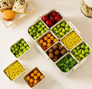 8-compartment food storage <b>container</b> spice box sealed refrigerator freezer storage box portable picnic - Product Image 2