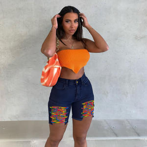 Shorts en <span class=keywords><strong>jean</strong></span> pour femmes, tendance été, bandage extensible, denim, sexy, shorts en <span class=keywords><strong>jean</strong></span> bleu pour femmes, sexy - Product Image 3