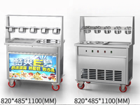Hete Aanbieding Dubbele Enkele Pan Mini Gefrituurde Yoghurtmachine Huishoudelijke Gefrituurde IJsmachine