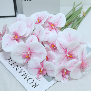 ช่อดอกกล้วยไม้ฟาแลนนอปซิสประดิษฐ์ สีขาวบริสุทธิ์ สีชมพูอ่อน สีม่วงแมนดาริน ยางนิ่ม ตกแต่งบ้าน อุปกรณ์ประกอบฉากงานแต่งงาน - Product Image 4