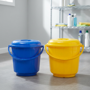 16L European Style Eco-Friendly PP Plastic <b>Buckets</b> <b>with</b> <b>lids</b> for Water Storage Made in Tamil Nadu for Africa Market - Product Image 1