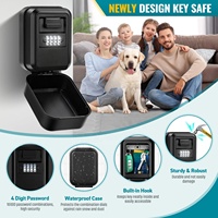 Caja de Seguridad con Cerradura de Combinación de 4 Dígitos, Automática, Impermeable, de Aluminio, para Montar en la Pared, con Código Reajustable, para Interiores y Exteriores