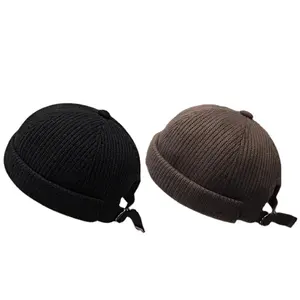 Neue Herren Docker Hat Beanie gestrickt Winter warm randlose Baseball Cap Hut für Herren verstellbar