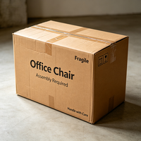 Boîte d'emballage pour chaise de bureau imprimée sur mesure, carton ondulé résistant et imperméable, carton d'expédition pour meubles