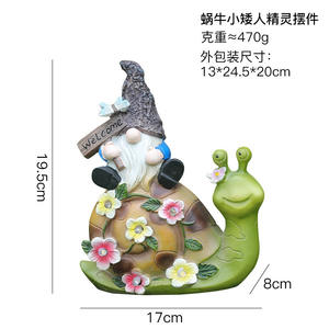 Nouvelle Décoration Solaire Lumineuse en Résine pour Micro-Paysage de Jardin : Elfe Escargot et Gandalf Transfrontaliers - Product Image 4