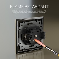 Prise murale française 2P+T de type EU 86*86 avec cadre en verre trempé blanc, noir, gris, or, 16A 250V, avec protection anti-enfants TR