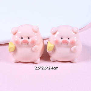 Gran oferta estilo <span class=keywords><strong>Kawaii</strong></span> 3D Artificial Rosa cerdo gordo diseño resina cabujones Elf Props - Product Image 4