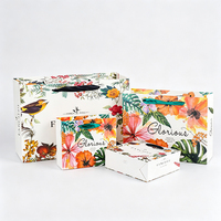 Sac cadeau en papier, motif floral forêt et jardin, sac cosmétique, sac de beauté, vêtements, ruban noir vintage, logo personnalisé, vente en gros