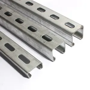 Suporte de estrutura de canal C galvanizado 41*41 41*21mm, suporte de aço para sistema de montagem solar, suporte de canal C para sistema fotovoltaico