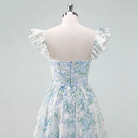 Robe d'été à imprimé floral pour femmes - Style plissé sans manches coupe trapèze, tenue décontractée fluide pour invitées de mariage
