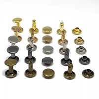 Boutons-pression double tête pour jeans, rivets personnalisés bon marché pour cuir avec techniques de placage