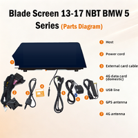 Pantalla de Navegación HD Estilo Blade de 12.3 Pulgadas para BMW Serie 5 2013-2017 con Sistema NBT, CarPlay/Android Auto Inalámbrico, Plug-and-Play