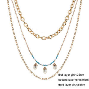 NM1002 Oro Placcato Tre Strati Medaglia Moneta Collana di Fascino, Oro Coin Boho <span class=keywords><strong>Collane</strong></span>, Stratificazione Collana Etnica - Product Image 6