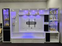 Meuble de salon de luxe au design européen avec vitrine et meuble TV 65 pouces – Offre spéciale