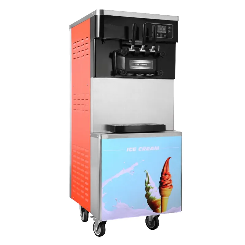 Ice Cream Making Machines Automatic 3 Flavors Icecream Maker Soft Serve Commercial Ice Cream Machine For Business Pakistan