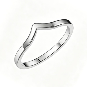 Anillo en V Minimalista Apilable para Mujer, Banda Delgada de Acero Inoxidable Pulido, Tres Tonos, Joyería de Nicho Europea y Americana, Venta al por Mayor - Product Image 4