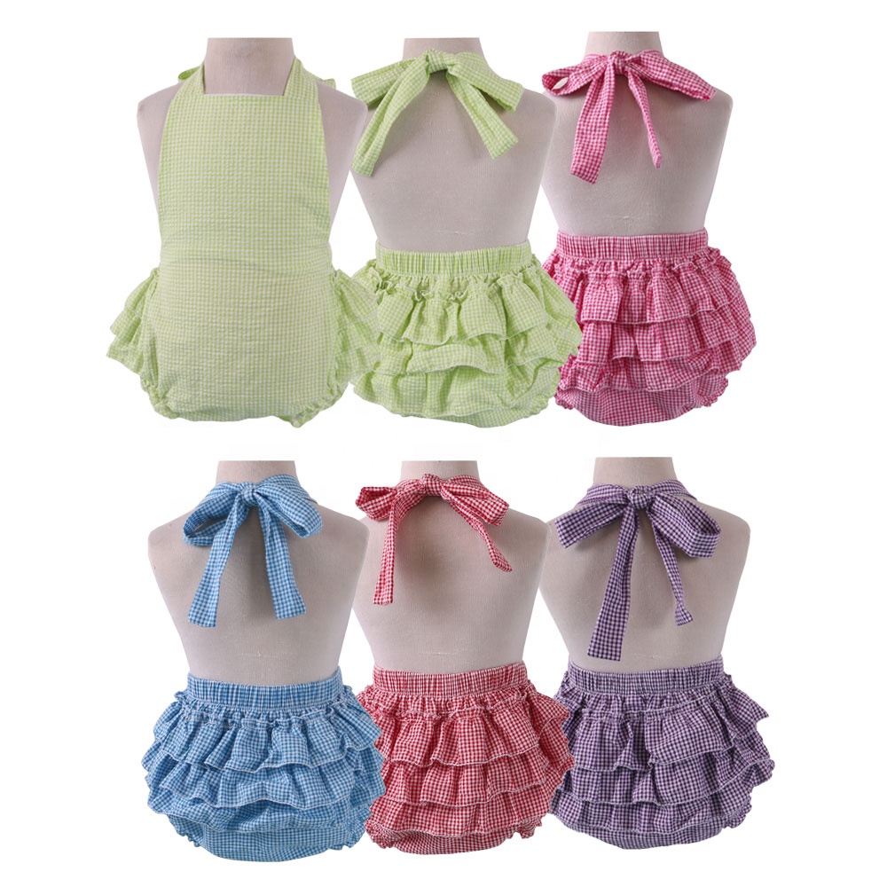 Индивидуальный цельный купальный костюм 2020 клетчатый купальник с присоской для маленьких девочек Купальник для младенцев детский купальник с оборками