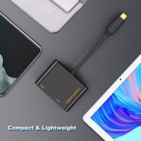 Adaptador CableCreation USB C a HDMI VGA 4K 30Hz USB 3.1, Divisor de Monitor Dual, Plug and Play, Sin Controlador, Venta al Por Mayor
