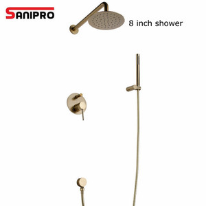 <span class=keywords><strong>SANIPRO</strong></span> – mélangeur de robinet en laiton brossé, barre spéciale, pont d'exposition en laiton Vintage, Reproduction Antique en cuivre, ensembles de douche dorés - Product Image 3