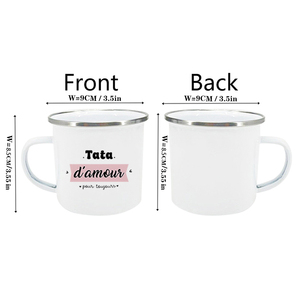 Mug émaillé à motif français, tasses à café créatives, tasses à eau et à lait, mug émaillé, vaisselle pour la maison, cadeau pour grand-mère, grand-père, <span class=keywords><strong>tante</strong></span>, oncle - Product Image 2