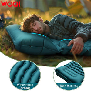 Colchón Inflable WOQI Rectangular Azul Pavo Real, Bomba de Aire, Colchoneta Portátil para Acampar y Viajar al Aire Libre - Product Image 3