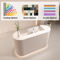 Comptoir de Réception Design Simple pour Petite Clinique, Salon de Beauté Blanc – Banque d'Accueil Caisse