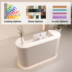 Mostrador de Recepción de Diseño Sencillo para Clínica Pequeña, Caja Registradora, Salón de Belleza, <span class=keywords><strong>Escritorio</strong></span> Frontal Blanco Pequeño - Product Image 4