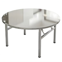 Moderne Hotelmöbel Klappbarer Runder Esstisch Outdoor-Grill-Bankett-Tisch Mietbarer Edelstahl-Esstisch für Zuhause