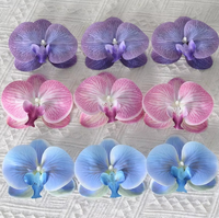 Tête de fleur d'orchidée Phalaenopsis artificielle réaliste décoration de mariage à la main pièce de pétale floral pour accessoires muraux de fleurs