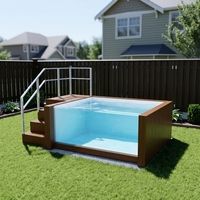 Piscine de luxe préfabriquée en conteneur de 40 pieds, piscine modulaire portable d'extérieur avec fenêtre entièrement vitrée