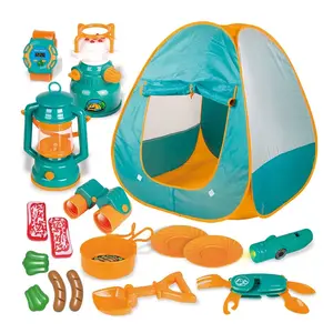 Tienda de campaña giratoria para niños, equipo de acampada para interior y exterior, herramientas de juego de simulación