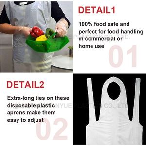 Delantal de Plástico Desechable Simple para Adultos, de Grado Alimenticio, PE LDPE, Venta al Por Mayor, Económico, Personalizado, Hecho en China - Product Image 3